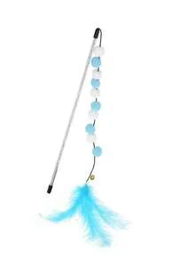 4pcs Multicolor Teasing The Cat Stick The Rod Shape Consists Of Colorful Balls And A Feather Tail Indoor Interactive Cat Toy Durable Polyester Material A Gift For Cats - Multicolor - View 9
