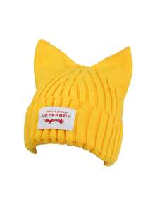 女士时尚百搭可爱耳针织帽 - 彩色 - 查看 5