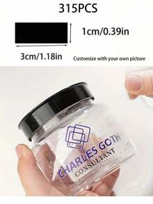 315 个定制防水贴纸标签，3D 彩色转印，各种尺寸定制徽标，适用于礼品盒、个性化标牌、塑料、金属、玻璃瓶/容器、经典风格、PVC 材质、方形、无需电源、家居和厨房装饰、备忘板、公告板装饰 - 非常适合送礼和商务用途！
