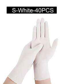 一次性丁腈手套，白色，家用清洁手套，防水手套，适用于厨房清洁、纹身、染发、宠物、美容院、清洁用品、家用工具 - S/M/L/XL - 白色 - 查看 17