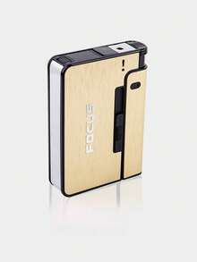 10-Pack Cigarette Case With Lighter Compartment, Creative Design Cigarette Box For Men (Lighter Not Included), Smoking Accessories, Cigarette Storage, Cigarette Holder Case, Gifts