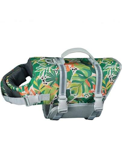 Metglad Ripstop Dog Life Jacket For Small, Medium & Large Dogs, Suitable For Boating, Dog Swimming Vest With Enhanced Buoyancy & Visibility, Floral Pattern
