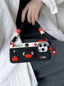 1 件超可爱 3D 企鹅相机风格手机壳，带支架和挂绳，适用于 15、16 Pro Max，柔软硅胶保护套，个性化设计，适用于 13、11、12、14 - 多 - 查看 7