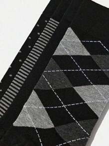 5 Pairs Men's High Crew Solid Color Sailor Socks, Business Socks, Plaid Socks, Quality Sports Socks, European Size, Long Socks, Black Socks, Blue Socks, Autumn & Winter