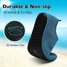 Scurtain Barefoot Shoes Women Men Beach Swim Aqua Socks Summer Quick-Dry Sandals Slippers - Mesh Whiteblue - 查看 4