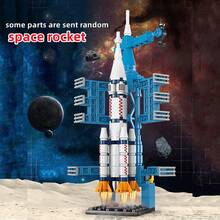 Astronaut Building Blocks Set, 3D Assembly Educational DIY Construction Toy Model, Home Decor For Space Enthusiasts, Creative Holiday Gift, Aerospace Rocket & Spaceship Series Launch Set - Multicolor - View 18