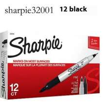 Sharpie 2/3/6/ 包二合一双头 Sharpie 永久性黑色细记号笔（0.9 毫米）和超细笔（0.5 毫米） - 速干防褪色记号笔，适用于木材、塑料、金属、纸张 - 艺术家绘画、办公书写、学校用品 - 彩色 - 查看 2