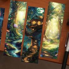 30Pcs Mysterious Forest Landscape Art Bookmarks For Reading Creative Exquisite Decor Note Cards Multi-Color Paper Bookmark Set, School Supplies,Back To School - Multicolor - View 6