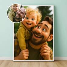 Father's Day Custom Print, Custom Photo Cartoon Style Wall Art-Pixar Style Portrait From Photo - Personalized Cartoon Gift For Dad, Couples, Family, Kids - Unique Wall Art - Personalized Cartoon Style Family Drawing Gift For Him, Ideal Gifts For Her,Boyfriend,Dad