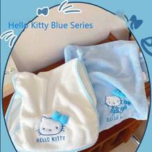 Sanrio Hello Kitty Cartoon Cute Towel And Bath Towel, Blue Series Bath Flower, Scrubbing Gloves, Super Soft And Absorbent Quick Drying Towel That Won't Shed Hair, Bath Towel, Very Suitable For Washing, Showering, And Gift Giving Back To School For Beauty Salon Home Bathroom