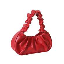 [Bolso de mano elegante] Bolso tipo hobo con pliegues en forma de nube | | Cierre magnético, correa arrugada | Bolso de mujer | Para outfits casuales o de noche | Elegante