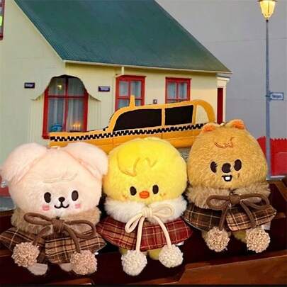 SKZ KPOP (Only Clothes) Various Anime Doll Costumes High Aesthetic Retro Plaid Cape Suitable For 10cm Cartoon Anime Dolls, Dolls, Cartoon Character Doll . DIY Decorative Cloaks Clothing.Graduation Gift, Couple Gift, Friend Party Gift, Small Gift