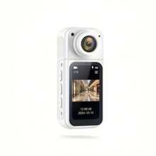 2.7K Ultra HD Fashionable Thumb Camera, Built-In WiFi, 180° Rotating Wide-Angle Lens, 1.47-Inch IPS Display Screen, Loop Recording, Wearable Mini Portable Vlog Camera, Magnetic Design, Suitable For Outdoor Travel, Sports And Fitness, Life Capture, Parent-Youngsters Activities, Adventure Photography