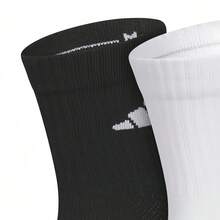 Adidas 3雙加厚中筒襪，附足踝支撐與足弓壓力，推薦 [XS] 腳長：21-22cm [S] 腳長：21-23.5cm [M] 腳長：24-26cm [L] 腳長：26.5-28.5cm - 黑白灰 - 查看 7