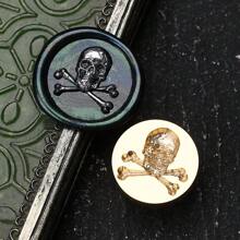 1pc NEW DARK SERIES Series Wax Seal Stamp, Vintage Sealing Stamp Head, Removable Brass Material, Fire Paint Seal Head For Wedding Invitations Gift Packaging Scrapbooking, DIY Handmade Gift Decoration, Cutting And Pasting Invitation Letter School Supplies, Back To School