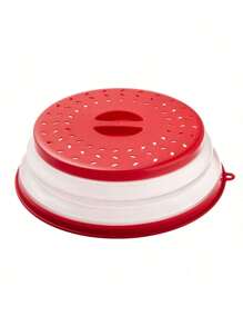 1pc Silicone Microwave Splash Cover, Food And Fruit Drain Microwave Cover, Microwave Food Cover, Microwave Plate Cover, Microwave Oven Cover, Kitchen Essentials, Dishwasher Friendlyty, Multifunctional Silicone Folding Fresh-Keeping Cover, Oil And Splash Proof Cover, Dedicated Heating Cover, Folding Cover, Summer Essentials, Cups ﻿