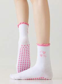 1 paire de chaussettes de yoga Pilates avec antidérapant pour femmes, chaussettes de ballet de longueur d'équipe, chaussettes d'hôpital pour l'entraînement, chaussettes mignonne en silicone résistantes à l'usure et antidérapantes, chaussettes respirantes style cerise pour l'été, chaussettes de danse de gym antidérapantes, chaussettes athlétiques d'équipe adhérentes, chaussettes de sport de fitness antidérapantes, cadeaux pour les amateurs de méditation 6/10/20 pièces