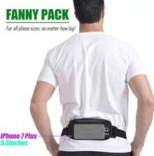 USHAKE Running Belt With Extender Belt, Bounce Pouch Bag, Fanny Pack Workout Belt Sports Waist Pack Note In Running Walking Cycling-05BK - 1 - 查看 4