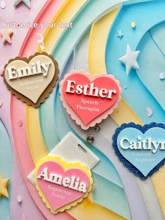 بكرة شارة ممرضة قابلة للسحب بتصميم قلبي | بطاقة اسم ممرضة | بطاقة اسم مغناطيسية مخصصة | حامل مشبك قابل للسحب للطلاب والأطباء وبطاقة الهوية، من سبيكة الزنك