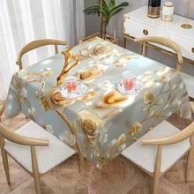 1/20pcs Elegant Polyester Tablecloth,Diamond Tree And Flowers Pattern,Machine Washable,For Kitchen Dining, Buffet Table, Holiday Dinner, Party, Banquet, Restaurant, Wedding, And Home Decoration - Perfect For Any Occasion