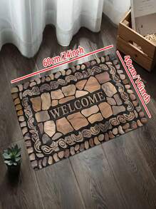 1/2pcs Welcome Home Pebble Printed Pattern Floor Mat - Non Slip Floor Mat, Suitable For Indoor/Outdoor Use, Perfect For Entranc Mats, Kitchen Mats, Laundry Room Mats, Bathroom Mats, Living Room Mats, Etc., Washable Area Mats