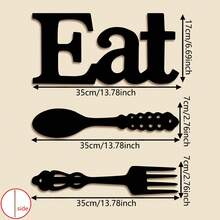 3 قطعة / مجموعة شوكة خشبية قديمة ، ملعقة ولوحة حائط ديكور ، ديكورات خشبية بدائية ، حرفوف خشبية أبجدية لغرفة الطعام ، أبجديات خشبية معلقة ، فن حائط ريفي للمطبخ والمنزل (أسود)