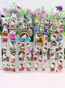 Sanrio Set de 12 pegatinas 3D de burbujas de Hello Kitty de Sanrio, pegatinas de dibujos animados de PVC, burbujas lindas de recompensa para papelería, adecuadas para scrapbooking y decoración, Sanrio, vuelta al cole, útiles escolares