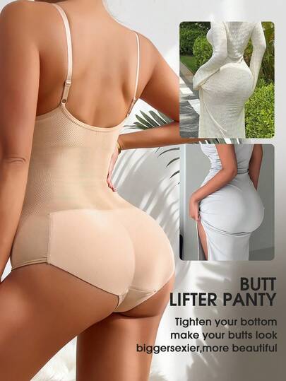 1 件女式束腰塑身背心可调节肩带无缝加厚提臀塑身衣吊带背心