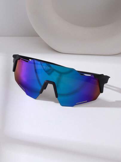 1 件男士户外骑行/跑步/徒步时尚运动护目镜，一体式环绕设计