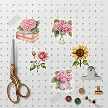 Set da 17 pezzi di adesivi vintage di cartoni animati, fiori, girasoli, rose, per fai-da-te, scrapbooking, album, junk, planner, diario, decorazioni per la scuola, articoli per il ritorno a scuola