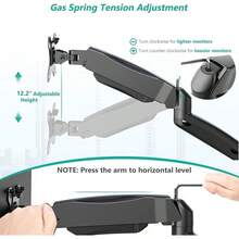 WALI Soporte para Monitor Pared Individual, Brazo para Monitores de 17 a 32 Pulgadas 10 kg, Base Monitores Pared con Resorte de Gas Totalmente Ajustable, Negro (GSWM001) - Soltero - Ver 9