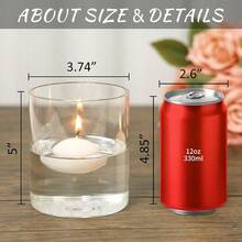 paquete de 12 jarrones de cristal cilíndricos transparentes de 5 pulgadas para centros de mesa, sostenedores a granel de velas Hurricane de cristal, pequeños floreros decorativos para mesas, sostenedores de velas flotantes para bodas y decoración del hogar - transparente - Ver 3