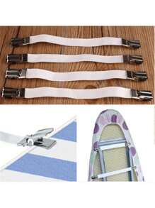 4 pièces Fixateurs de draps de lit réglables avec boucles anti-glissement - Clips faciles à utiliser pour canapé et nappe avec sangles réglables - Blanc, et essentiels de maison durables