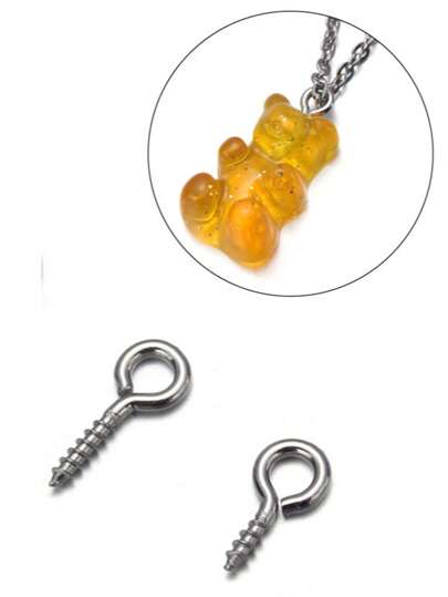 Metal Iron Sheep Eye Nail, Stainless Steel Sheep Eye Circle Closed Sheep Corner Nail Pendant, Connected DIY Jewelry Accessories, Uses: Keychain Pendant, Handicraft Accessories, Clothing Accessories