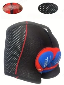 Men's Mesh Fabric Splicing Padded Cycling Shorts, Soft Padding Quick-Drying Tight Short Leggings For Riding