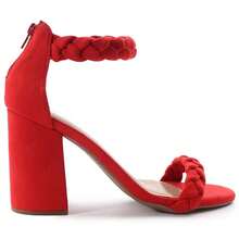 MODARPE Women's Block Heel Sandals B06 - Red - View 4