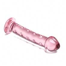 Pink Girl Heart Transparent Glass Dildo Sex Toy, Suitable For Male And Female Adult Products