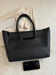 Old Moeny 轻便简约翻盖大容量手提包，适合青少年、女性、大学生、年轻职业人士和上班族，是大学、通勤、户外活动、旅行和郊游的理想之选，也是返校、大学、高中、工作、商务、通勤和休闲商务场合的完美选择。 - 黑色 - 查看 6