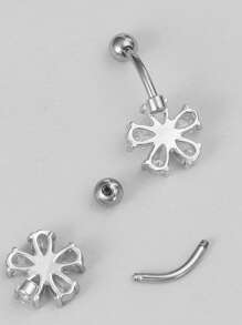 1 pièce Anneau de piercing de nombril fleur goutte d'eau mignon