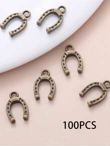 100pcs/30pcs Exquisite Horseshoe Pendant For Women Bracelet Necklace Jewelry Making - Multicolor - View 16
