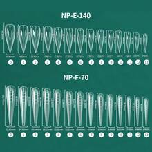70/140件套双头美甲模具，适用于凝胶延长、多种形状的亚克力美甲，带法式线条，新手友好，快速制作美甲 - 無色 - 查看 10