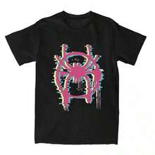 Super Happy Summer Men Women Superhero Spider Mans Shirt Merch 100 Cotton T-Shirt Clothing Novelty Tee Shirt Summer - 黑色 - 查看 1