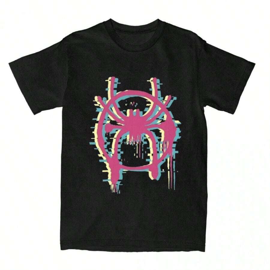 Super Happy Summer Men Women Superhero Spider Mans Shirt Merch 100 Cotton T-Shirt Clothing Novelty Tee Shirt Summer - 黑色 - 查看 1