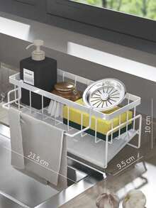1 件装多功能厨房收纳架，可选白色/黑色/灰色，包含抹布架、海绵架、钢丝绒垫架，适用于厨房、餐厅，优雅的北欧风格，无需钻孔，承重力强，防锈，易于安装和清洁。 - 彩色 - 查看 18