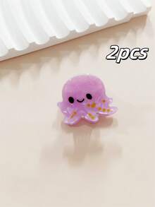 2pcs/3pcs Women's Chic Elegant Acrylic Sea Elements Hair Clips - Seahorse, Starfish, Octopus, Suitable For Bangs, Side Hair, Princess Hairstyles, Cute Streetwear Accessories Hair Claws Claw Clips Hair Jaw Clip Hair Clamps Hair Clutch Hair Claw Clip Fall Winter Hair Accessories For Women For Vacation Outfits Woman - Multicolor - View 9