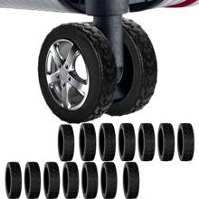 16/8 Peças Coberturas de Roda de Mala, Protetores de Roda de Mala, 1 Peça Protetores de Roda de Mala Portáteis, Coberturas de Roda de Mala de Silicone Coloridas para Conjuntos de Malas com 8 Rodas Giratórias, Capas de Roda Redutoras de Ruído para Cadeiras de Rodas de Escritório, Capas de Mala Anti-Abrasão e Anti-Ruído, Protetores de Mala, Itens Essenciais de Viagem de Férias, Acessórios de Viagem, Capas de Roda de Mala de Mão para a Maioria dos Conjuntos de Malas com Rodas.