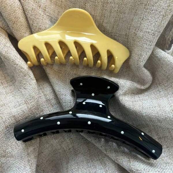2 Peças Novo Modelo 2025 Grampo de Cabelo Grande de Alta Qualidade, Acessórios de Cabelo com Bolinhas, Grampos de Cabelo da Moda