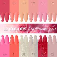 MIQH 2025 Fashion Gel Nail Polish Set 12 Colors Pink White Red Soak Off UV LED Lamp Compatible Long Lasting Comfortable Shades Surprise Gift For Girlfriend Mother Daughter Buy 6 Get 6 Pink Nude Orange Glitter Manicure - 彩色 - 查看 2