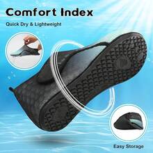Scurtain Barefoot Shoes Women Men Beach Swim Aqua Socks Summer Quick-Dry Sandals Slippers - 綠黑 - 查看 5