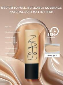 Nars 女士柔雾哑光全效粉底液，抗氧化，16 小时持久，45 毫升/1.5 盎司 # Gobl (L3) 彩妆 - Gobl (Light 3) - 查看 2